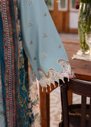 SAPPHIRE-3PC LAWN EMBROIDERED SHIRT WITH CHIFFON PRINTED DUPATTA AND TROUSER | KF-4694