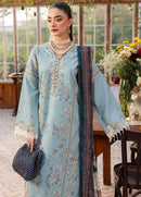 SAPPHIRE-3PC LAWN EMBROIDERED SHIRT WITH CHIFFON PRINTED DUPATTA AND TROUSER | KF-4694