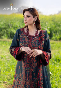 ASIM JOFA-3PC LAWN EMBROIDERED SHIRT WITH KHAADI NET EMBROIDERED DUPATTA AND TROUSER | KF-4679