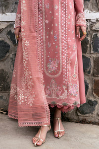 QALAMQAR-3PC LAWN EMBROIDERED SHIRT WITH KHAADI NET EMBROIDERED DUPATTA AND TROUSER | KF-4536