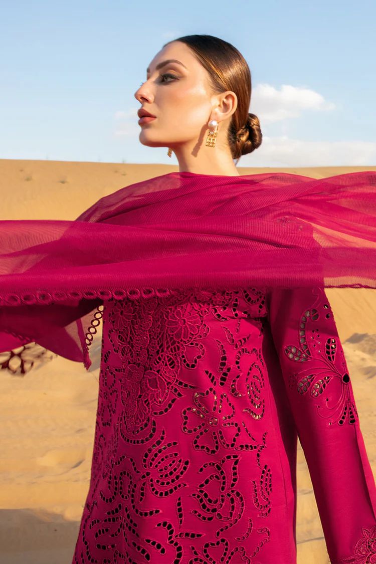 RANG RASIYA-3PC LAWN CHIKANKAARI EMBROIDERED SHIRT WITH KHADDI NET EMBROIDERED DUPATTA AND TROUSER | KF-4647