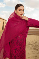 RANG RASIYA-3PC LAWN CHIKANKAARI EMBROIDERED SHIRT WITH KHADDI NET EMBROIDERED DUPATTA AND TROUSER | KF-4647
