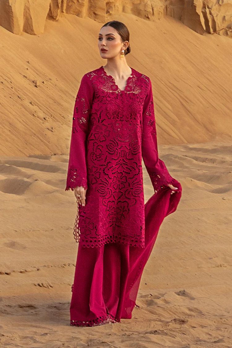 RANG RASIYA-3PC LAWN CHIKANKAARI EMBROIDERED SHIRT WITH KHADDI NET EMBROIDERED DUPATTA AND TROUSER | KF-4647