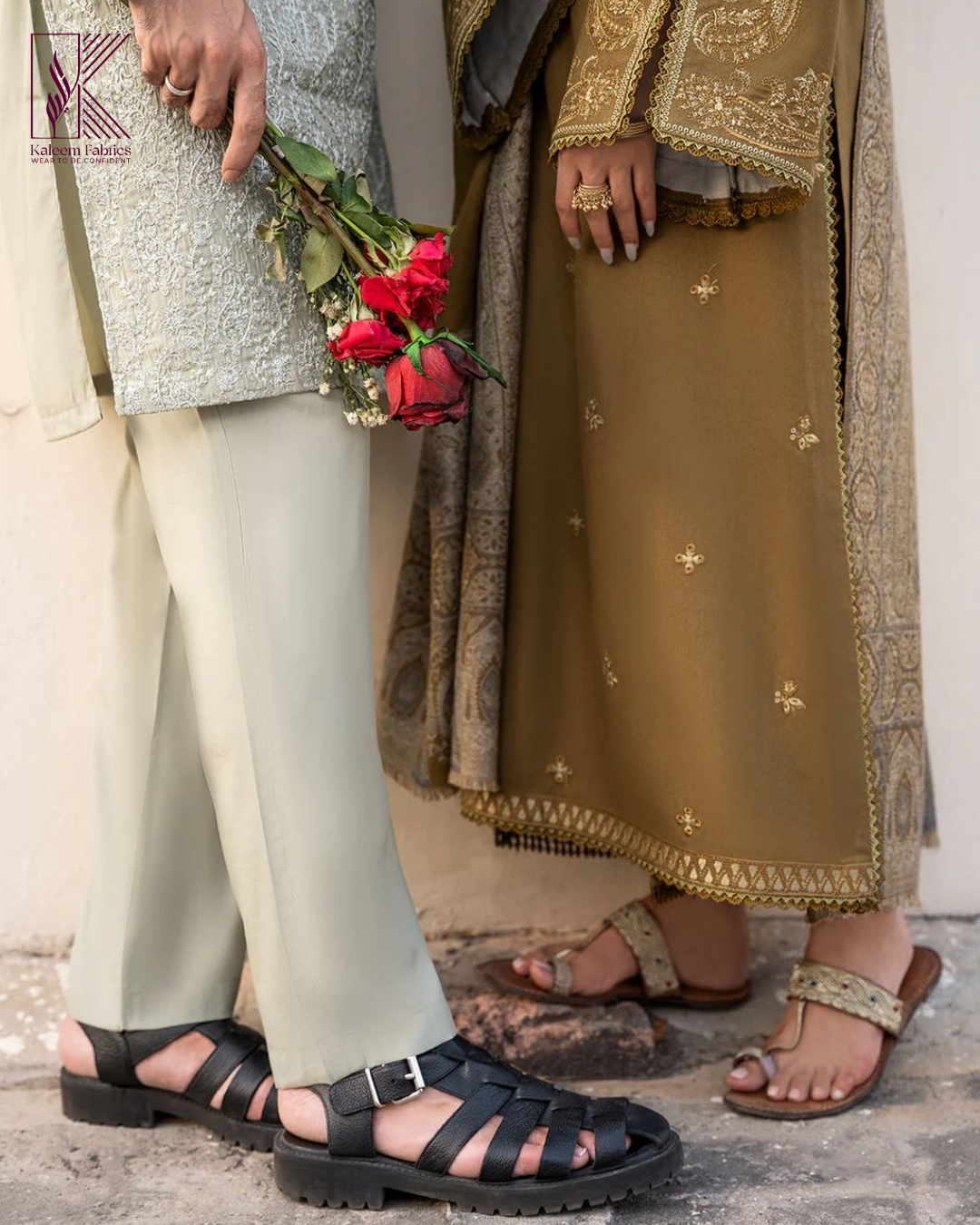 IZEL-3PC DHANAK EMBROIDERED SHIRT WITH COURTRAI PRINTED SHAWL & TROUSER | KF-4376