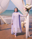 IMROZIA - 3PC LAWN CHIKANKARI EMBROIDERED SHIRT WITH KHADDI NET EMB DUPATTA AND TROUSER | KF-4508