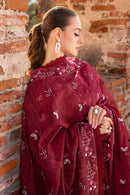 GARNET - 3PC LAWN EMBROIDERED SHIRT WITH LAWN EMBROIDERED DUPATTA & TROUSER | KF-4670