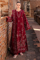 GARNET - 3PC LAWN EMBROIDERED SHIRT WITH LAWN EMBROIDERED DUPATTA & TROUSER | KF-4670