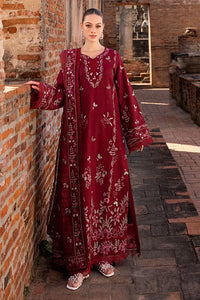 GARNET - 3PC LAWN EMBROIDERED SHIRT WITH LAWN EMBROIDERED DUPATTA & TROUSER | KF-4670