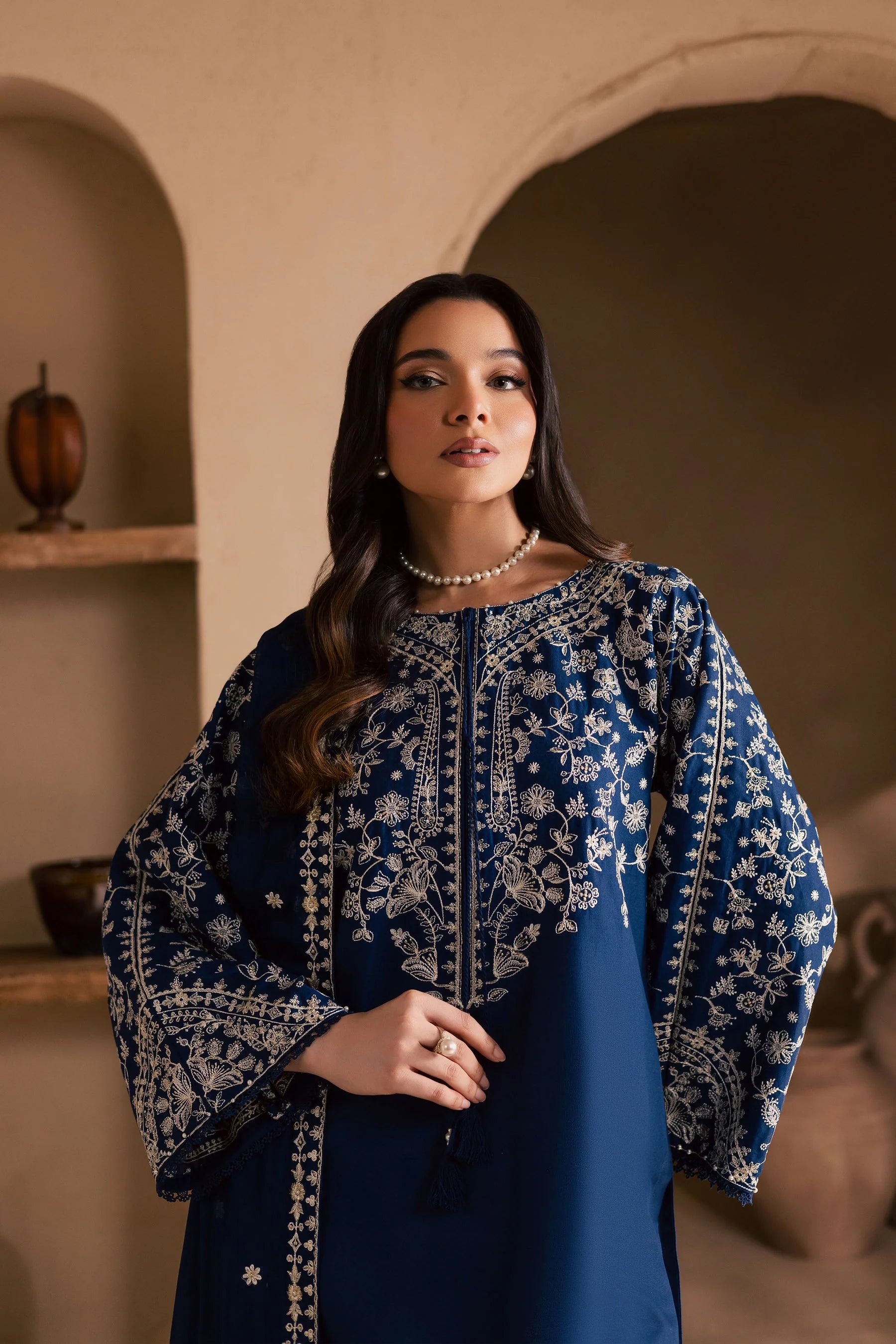 BATIK - 3PC LAWN  EMBROIDERED SHIRT WITH CHIFFON EMBROIDERED DUPATTA AND EMB TROUSER | KF-4621