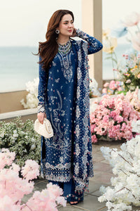 QALAMKAR-3PC LAWN EMBROIDERED SHIRT WITH KHADDI NET EMBROIDERED DUPATTA AND TROUSER | KF-4608