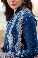 QALAMKAR-3PC LAWN EMBROIDERED SHIRT WITH KHADDI NET EMBROIDERED DUPATTA AND TROUSER | KF-4608