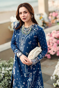 QALAMKAR-3PC LAWN EMBROIDERED SHIRT WITH KHADDI NET EMBROIDERED DUPATTA AND TROUSER | KF-4608