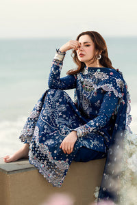 QALAMKAR-3PC LAWN EMBROIDERED SHIRT WITH KHADDI NET EMBROIDERED DUPATTA AND TROUSER | KF-4608