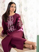 IZEL-2PC DHANAK EMBROIDERED SHIRT WITH DHANAK TROUSER