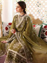 MAHNUR - 3PC LAWN EMBROIDERED SHIRT WITH LAWN EMBROIDERED DUPATTA & TROUSER | KF-4522