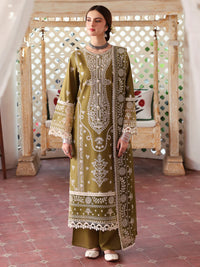 MAHNUR - 3PC LAWN EMBROIDERED SHIRT WITH LAWN EMBROIDERED DUPATTA & TROUSER | KF-4522