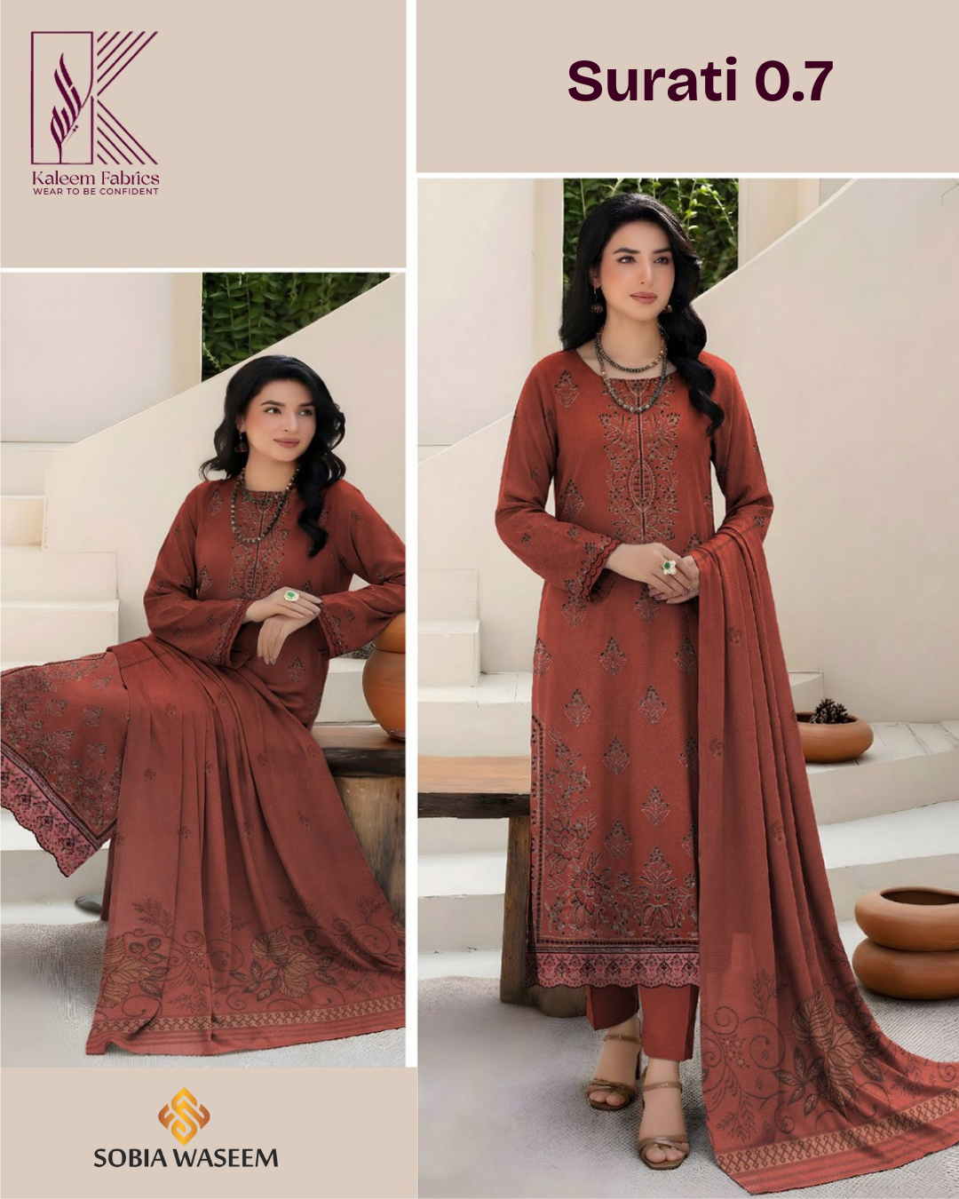 SURATI 0.7 – LUXURY WINTER KARANDI EMBROIDERED 3PC SUIT | KF-V2418