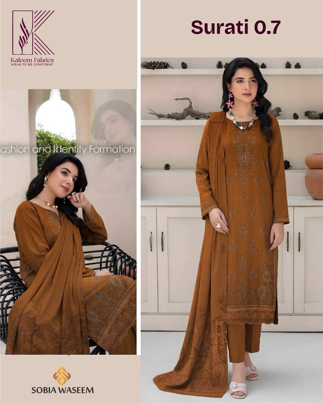 SURATI 0.7 – LUXURY WINTER KARANDI EMBROIDERED 3PC SUIT | KF-V2418