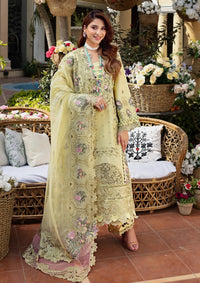ELAF-3PC LAWN CHIKANKARI EMBROIDERED SHIRT WITH KHAADI NET EMB DUPATTA AND EMB TROUSER | KF-4601