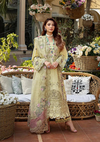ELAF-3PC LAWN CHIKANKARI EMBROIDERED SHIRT WITH KHAADI NET EMB DUPATTA AND EMB TROUSER | KF-4601
