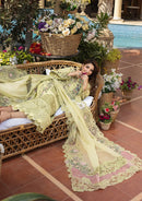 ELAF-3PC LAWN CHIKANKARI EMBROIDERED SHIRT WITH KHAADI NET EMB DUPATTA AND EMB TROUSER | KF-4601