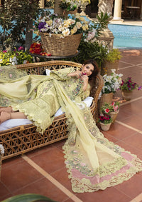 ELAF-3PC LAWN CHIKANKARI EMBROIDERED SHIRT WITH KHAADI NET EMB DUPATTA AND EMB TROUSER | KF-4601