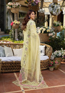 ELAF-3PC LAWN CHIKANKARI EMBROIDERED SHIRT WITH KHAADI NET EMB DUPATTA AND EMB TROUSER | KF-4601