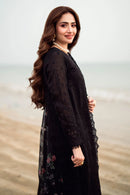 NUREH - 3PC LAWN CHIKENKARI LASER EMBROIDERED SHIRT WITH COTTON NET EMBROIDERED PRINT DUPATTA | KF-4523