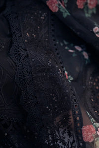 NUREH - 3PC LAWN CHIKENKARI LASER EMBROIDERED SHIRT WITH COTTON NET EMBROIDERED PRINT DUPATTA | KF-4523