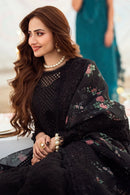 NUREH - 3PC LAWN CHIKENKARI LASER EMBROIDERED SHIRT WITH COTTON NET EMBROIDERED PRINT DUPATTA | KF-4523