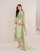 GARNET-3PC LAWN EMBROIDERED SHIRT WITH LAWN EMBROIDERED DUPATTA AND TROUSER | KF-4629