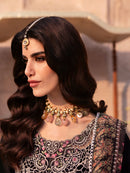 MAHNUR-3PC LAWN LASER WORK EMBROIDERED SHIRT WITH CHIFFON PRINTED EMBROIDERED DUPATTA AND TROUSER | KF-4772