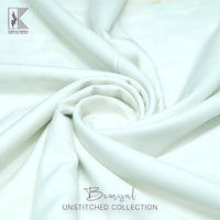 Bemisal Wash N Wear – Self Design Check Slub Summer Fabric  | Off White