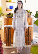 QALAMQAR-3PC LAWN EMBROIDERED SHIRT WITH CHIFFOON PRINT DUPATTA AND EMB TROUSER | KF-4652