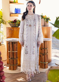 QALAMQAR-3PC LAWN EMBROIDERED SHIRT WITH CHIFFOON PRINT DUPATTA AND EMB TROUSER | KF-4652