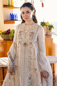 QALAMQAR-3PC LAWN EMBROIDERED SHIRT WITH CHIFFOON PRINT DUPATTA AND EMB TROUSER | KF-4652