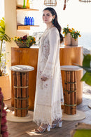 QALAMQAR-3PC LAWN EMBROIDERED SHIRT WITH CHIFFOON PRINT DUPATTA AND EMB TROUSER | KF-4652