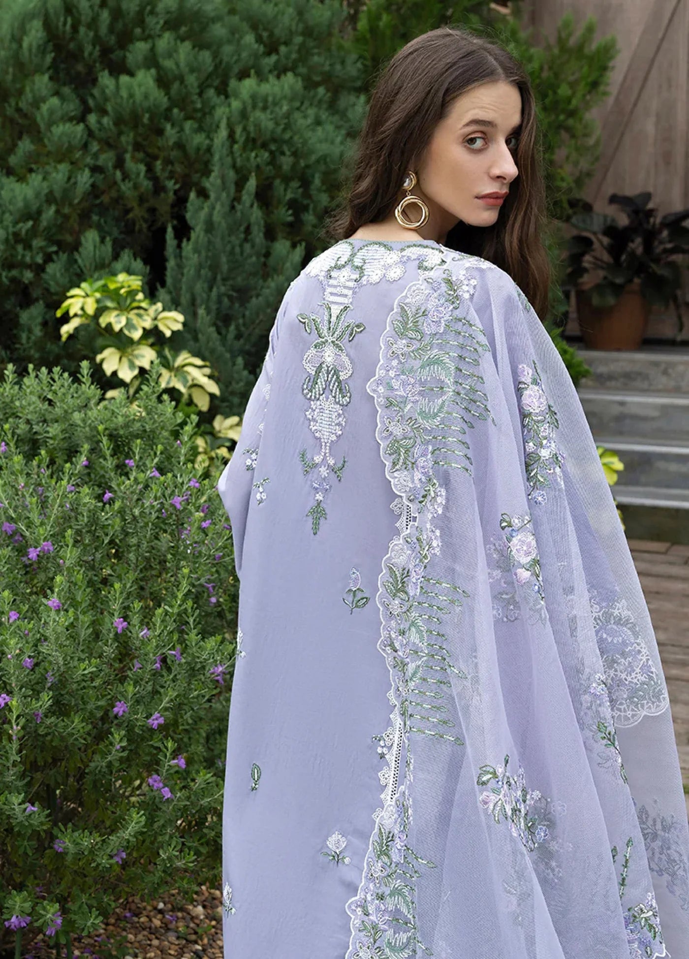 MUSHQ-3PC LAWN EMBROIDERED SHIRT WITH KHADDI NET EMB DUPATTA AND TROUSER | KF-4804