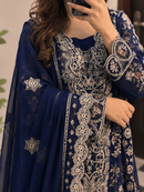 ELAAF-3PC LAWN SEQUIN EMBROIDERED SHIRT WITH BAMBER PURE EMB DUPATTA AND PLAIN TROUSER | KF-111