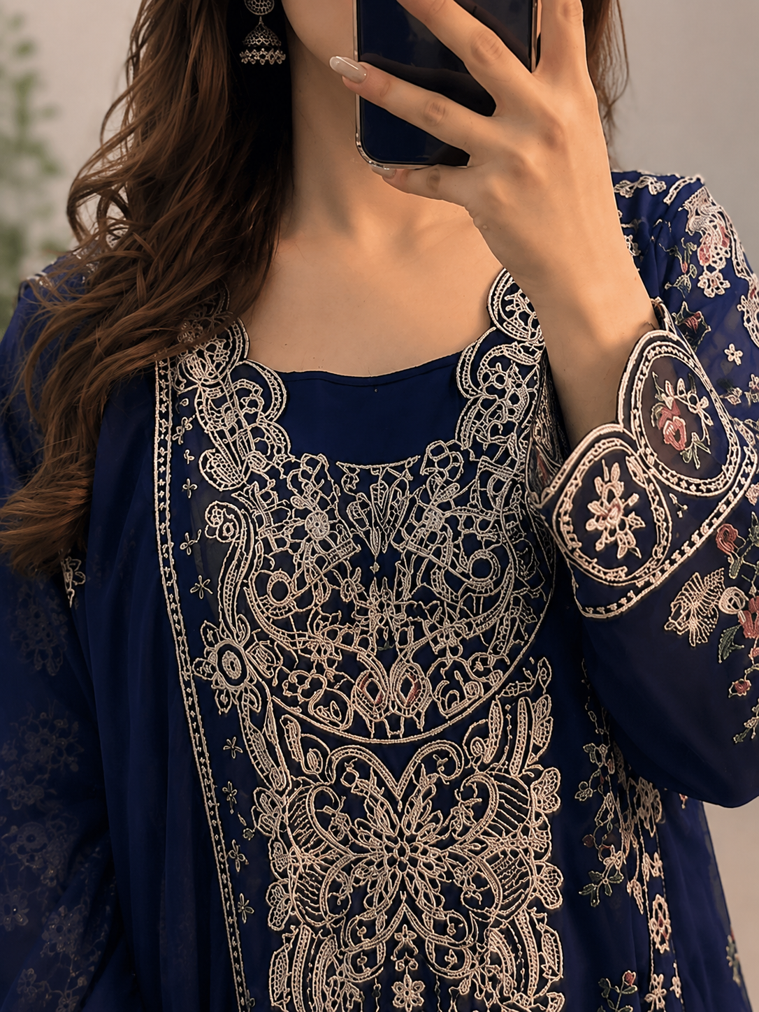 ELAAF-3PC LAWN SEQUIN EMBROIDERED SHIRT WITH BAMBER PURE EMB DUPATTA AND PLAIN TROUSER | KF-111