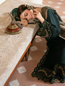 IZEL-3PC DHANAK EMBROIDERED SHIRT WITH COURTRAI WOOL PRINT SHAWL AND TROUSER