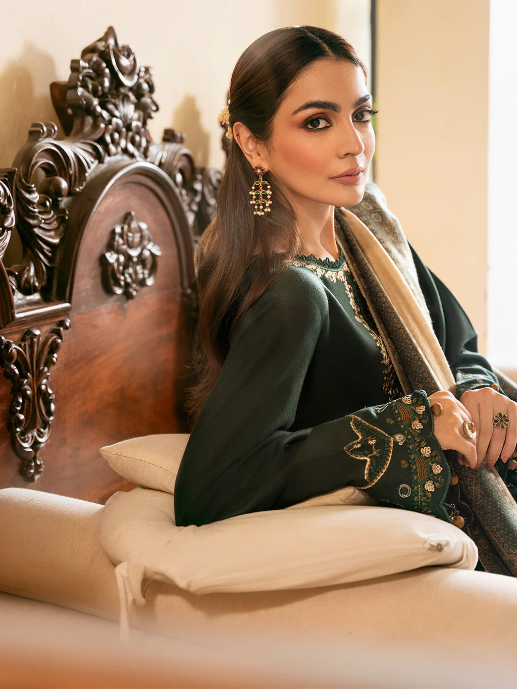 IZEL - 3PC LAWN EMBROIDERED SHIRT WITH CHIFFON PRINT DUPATTA AND TROUSER | KF-4671
