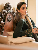 IZEL - 3PC LAWN EMBROIDERED SHIRT WITH CHIFFON PRINT DUPATTA AND TROUSER | KF-4671