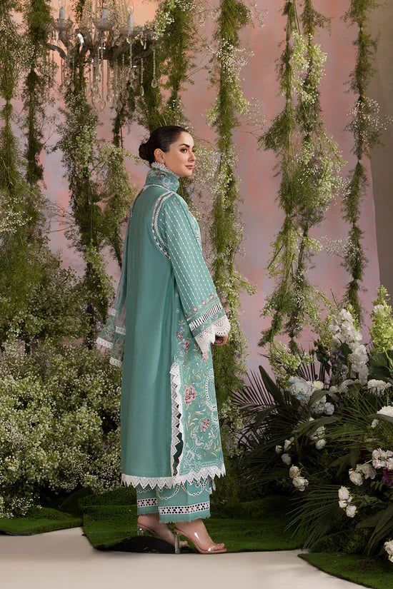SOBIA NAZIR - 3PC LAWN CHIKAN EMBROIDERED SHIRT WITH CHIFFON EMBROIDERED PRINTED DUPATTA AND EMB TROUSER | KF-4708