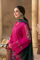 JADE-3PC LAWN CHIKANKARI EMBROIDERED SHIRT WITH CHIFFON PRINTED DUPATTA AND TROUSER | KF-4507