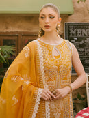 MAHNUR - 3PC LAWN CHIKAANKARI EMBROIDERED SHIRT WITH KHADDI NET EMB DUPATTA AND TROUSER | KF-4704