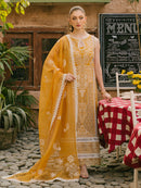 MAHNUR - 3PC LAWN CHIKAANKARI EMBROIDERED SHIRT WITH KHADDI NET EMB DUPATTA AND TROUSER | KF-4704