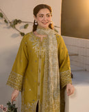 JADE - 3PC LAWN SEQUIN EMBROIDERED SHIRT WITH CHIFFON PRINTED EMB DUPATTA & TROUSER | KF-4528