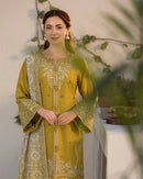 JADE - 3PC LAWN SEQUIN EMBROIDERED SHIRT WITH CHIFFON PRINTED EMB DUPATTA & TROUSER | KF-4528