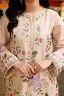 ANEELAS-3PC LAWN EMBROIDERED SHIRT WITH KHAADI NET PRINTED DUPATTA & EMB TROUSER | KF-4783